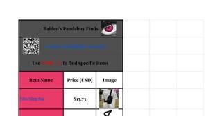 pandabuy spreadsheet uggs